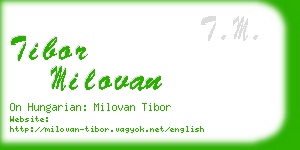 tibor milovan business card